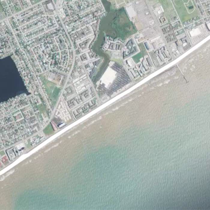 Sidewalk by The Sea  walking route map in Galveston