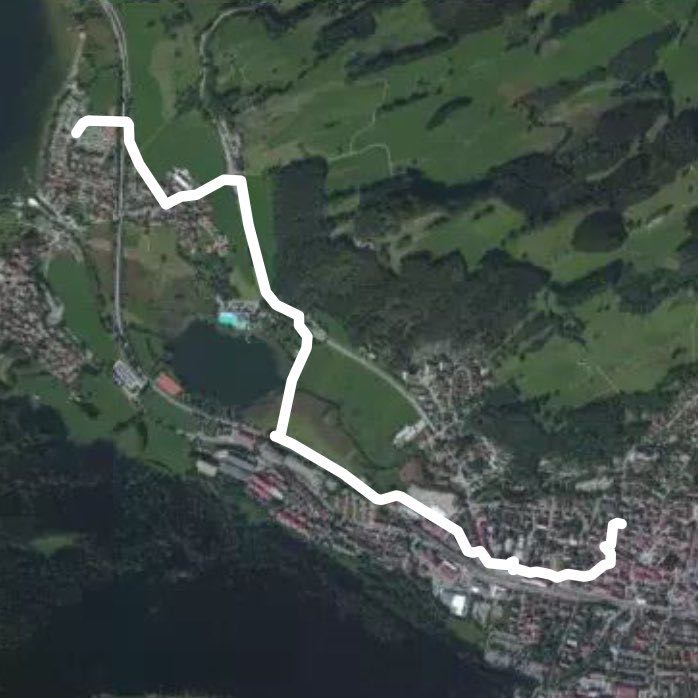 Bathing route from Immenstadt to Alpsee in Brühl walking route map in Immenstadt im Allgäu