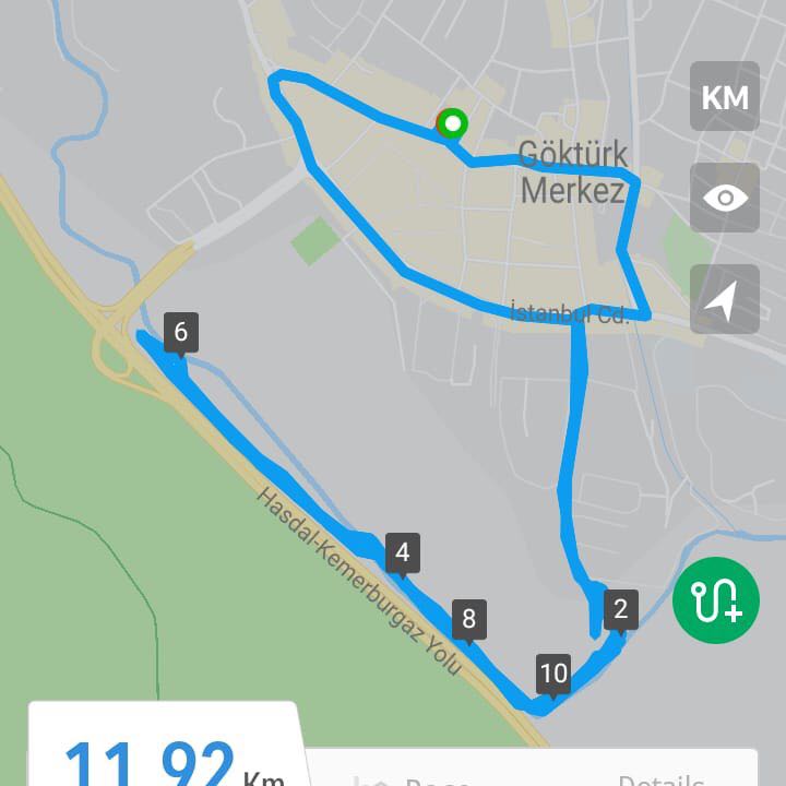 Gokturk walking route map in Göktürk Merkez