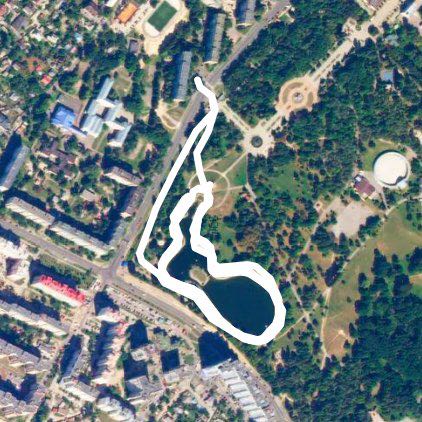 Daily run walking route map in Brovary