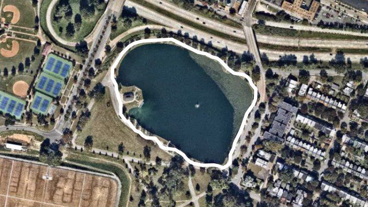Byrd Park - Fountain Lake walking route map in Richmond, Virginia, USA