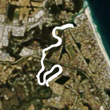 Talle Creek Paddle walking route map in Burleigh Heads