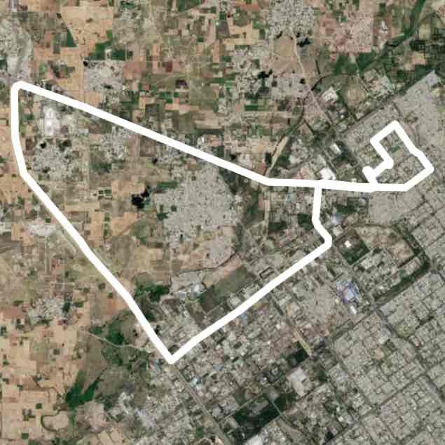 Phase 6 Mohali and back via NH5 and Airport Rd walking route map in Sahibzada Ajit Singh Nagar