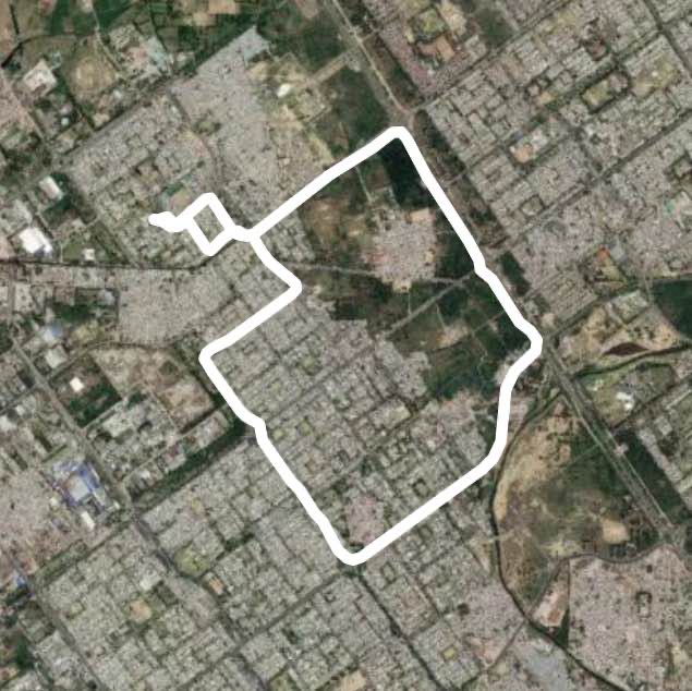 Around Phase 6 and Phase 5 Mohali. walking route map in Sahibzada Ajit Singh Nagar