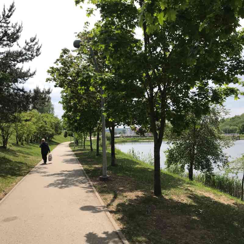 The Neris walking route map in Jonava