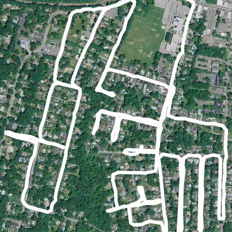 My Neighborhood (6mi) walking route map in Smithtown