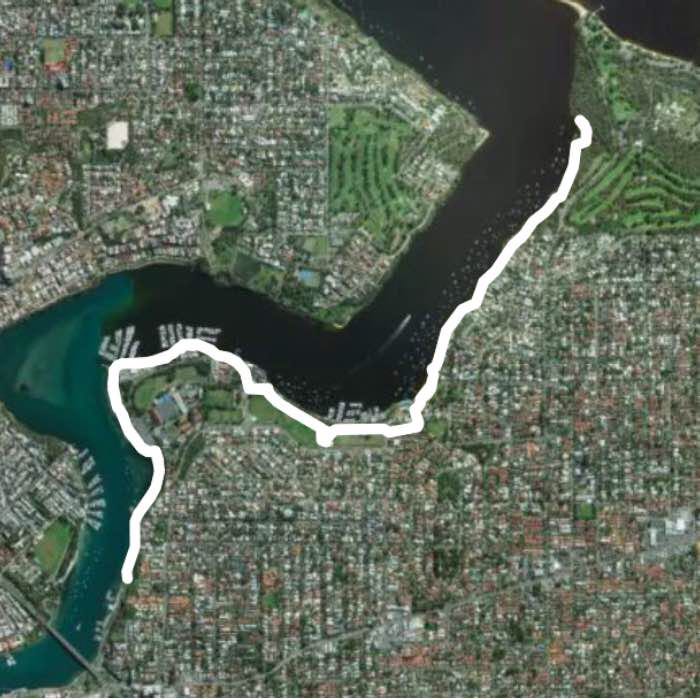 Blackwall Reach Heritage Trail walking route map in East Fremantle