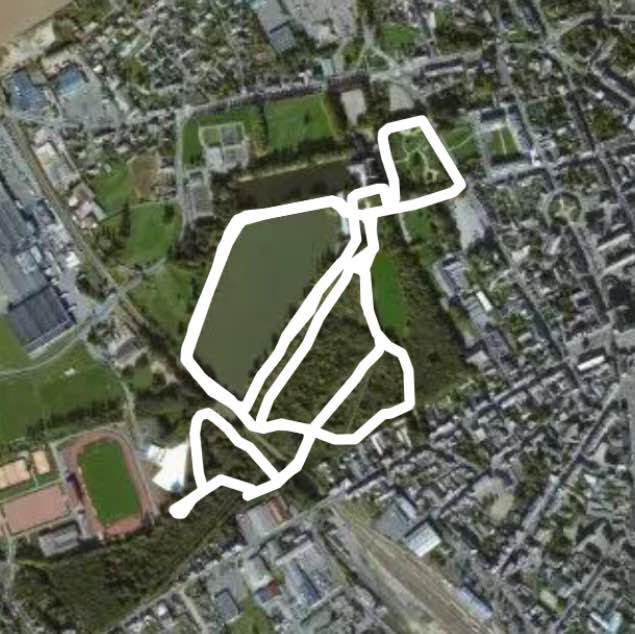 Chateau walking route map in Flers