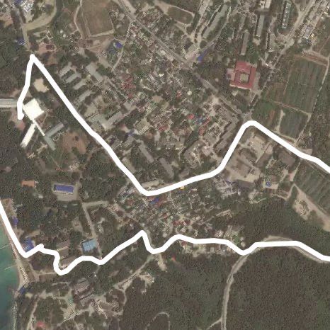 Divnomorskoe. Morning walk walking route map in Gelendzhik