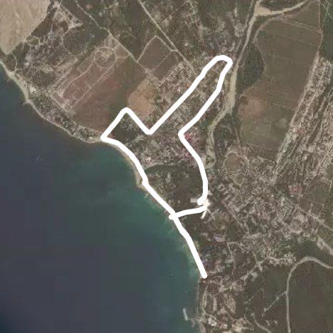 Divnomorskoe. In a circle walking route map in Gelendzhik