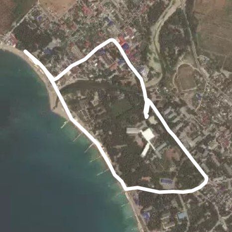 Divnomorskoe. Small circle walking route map in Gelendzhik