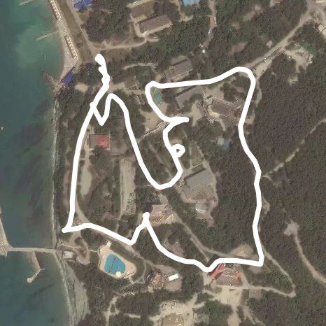 Divnomorskoe. Blue distance walking route map in Gelendzhik