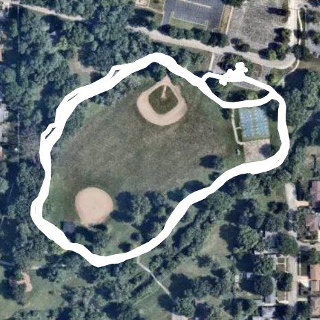 Dalquist Park walking route map in Rockford