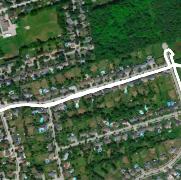 Sharon hill park near ward street walking route map in East Gwillimbury