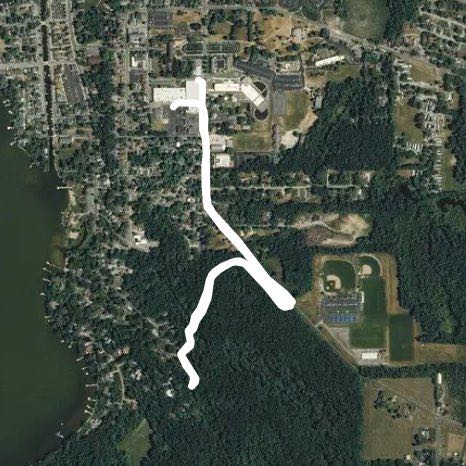 Winona trail 1 walking route map in Pierceton