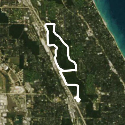Skokie lagoons walking route map in Winnetka