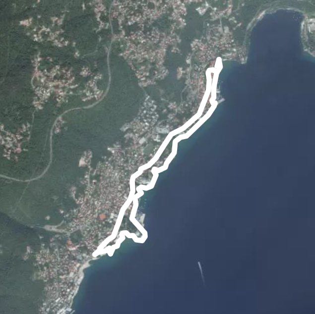 walking along Main Opatija Street and Lungo Mare to Volosko