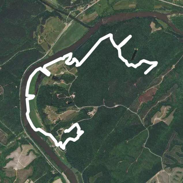 James River St Park walking route map in Wingina