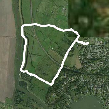 Oulton marshes walking route map in Lowestoft