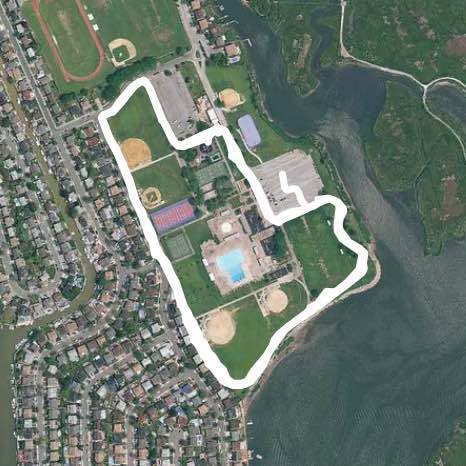 Oceanside park walking route map in Baldwin