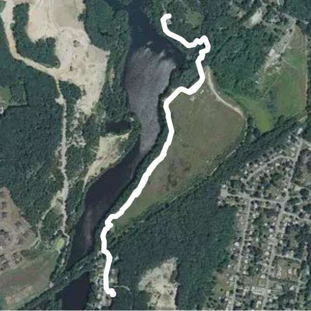 Harris Pond hike walking route map in Bellingham