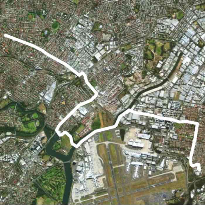 Going to work🥩🥩🥩 walking route map in Dulwich Hill