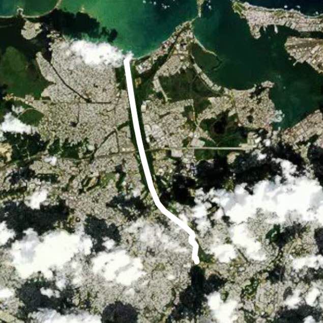 Lineal bayamon walking route map in Guaynabo