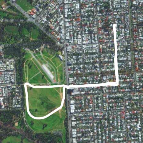 Vic Park route walking route map in Norwood