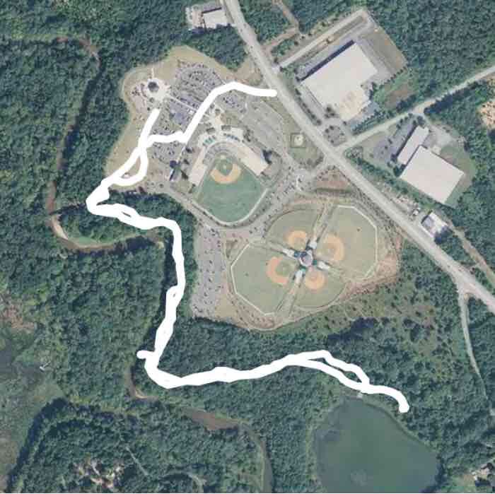 Contcee State Park walking route map in Mauldin