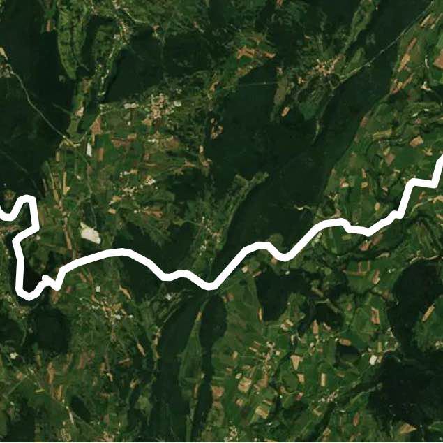 Green Lane Lons Chalain walking route map in Marigny