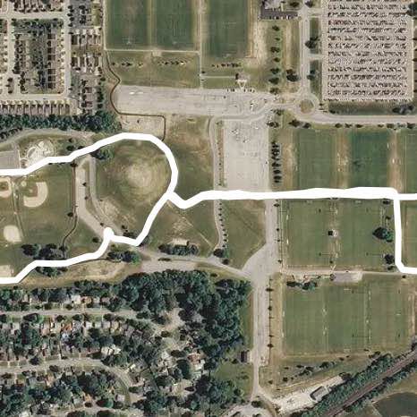 Beginner route 1.5 miles walking route map in Lawrence