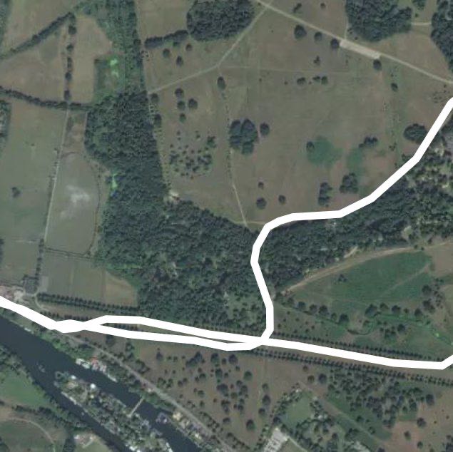 Bushy Park walking route map in Molesey