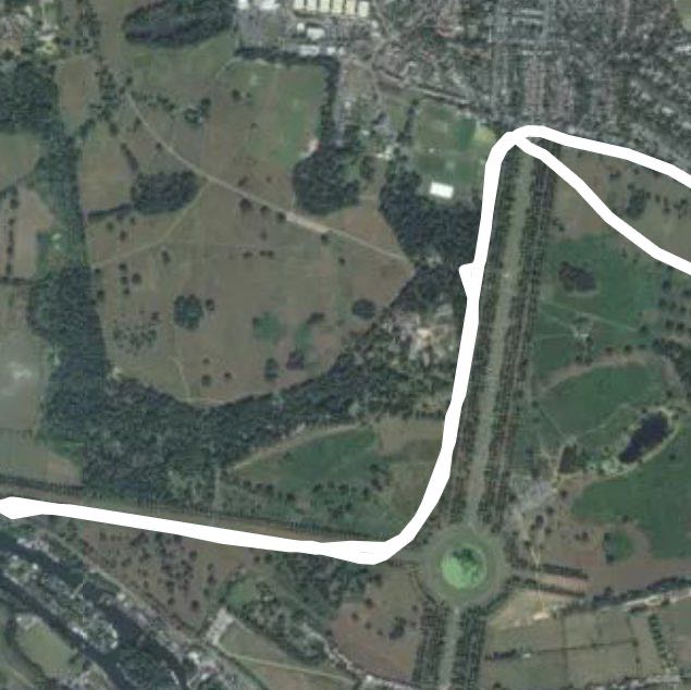 Bushy Park walking route map in Molesey