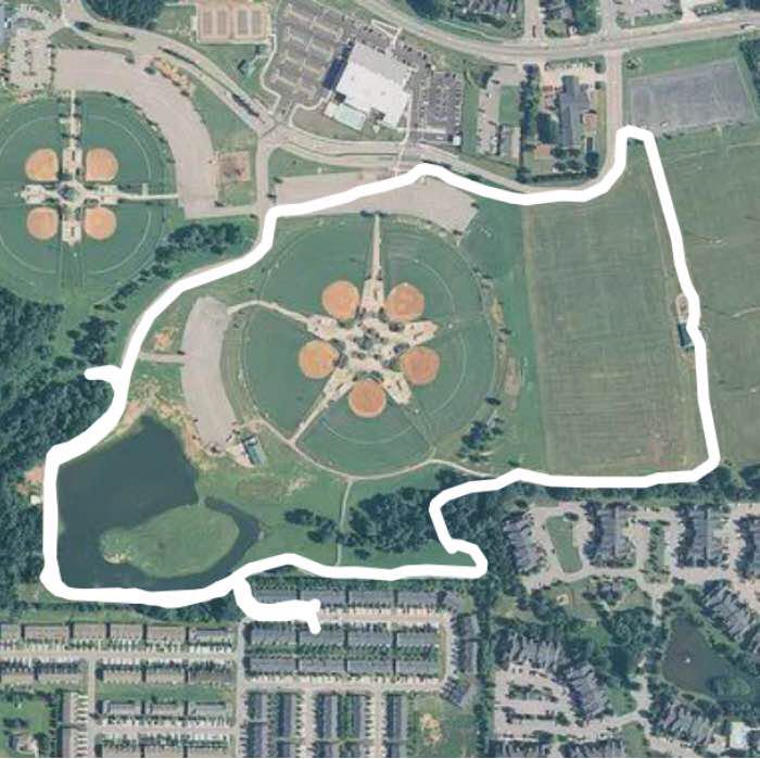 Gerald's Matthew Complex walking route map in Hampton