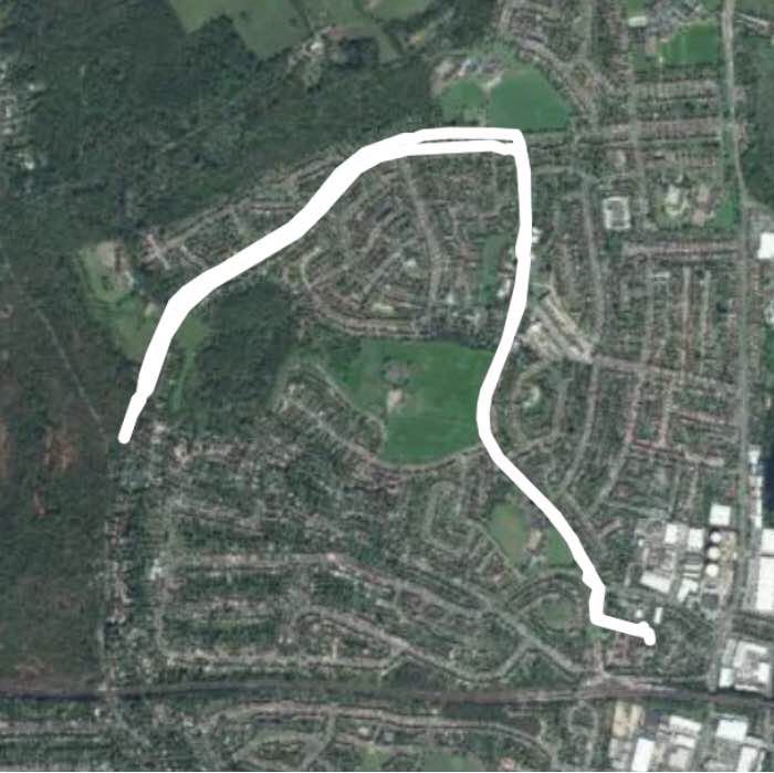 Scadbury Park walking route map in Orpington