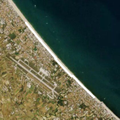 Seafront walking route map in Riccione