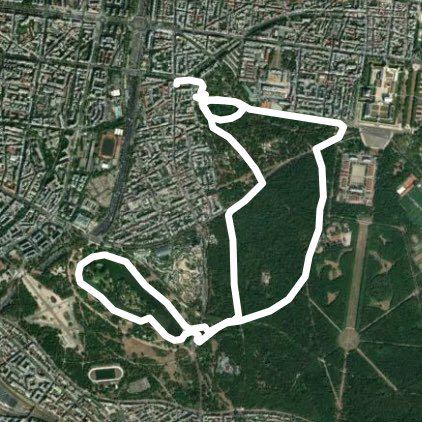 Lake walking route map in Vincennes