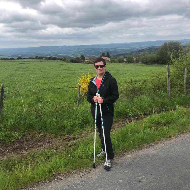 The orientation table walking route map in Saint-Privat-du-Fau