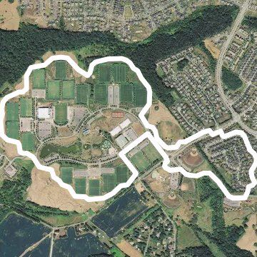 Soccerplex walking route map in Germantown