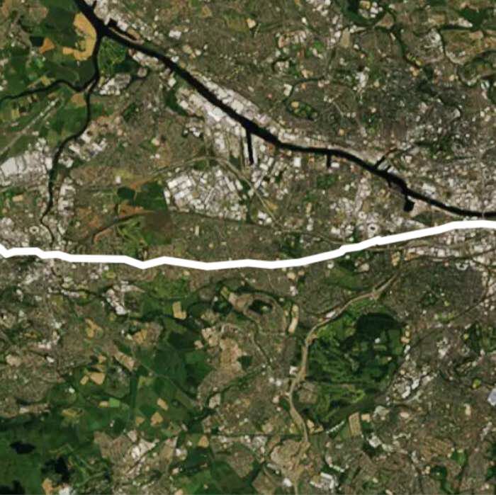 Relaxing journey walking route map in Paisley