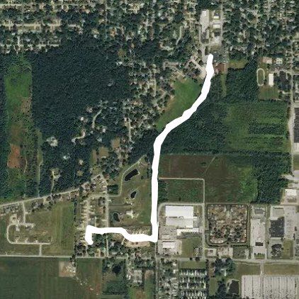 Slippery elm 2 walking route map in Bowling Green