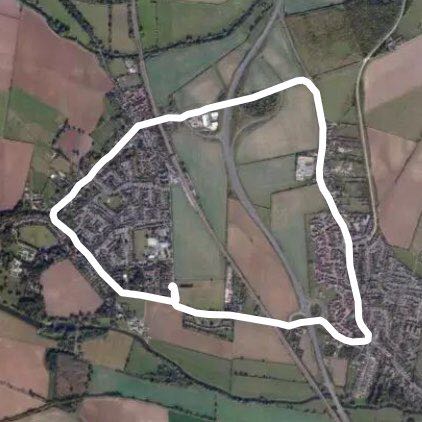 Oakley walking route map in Clapham