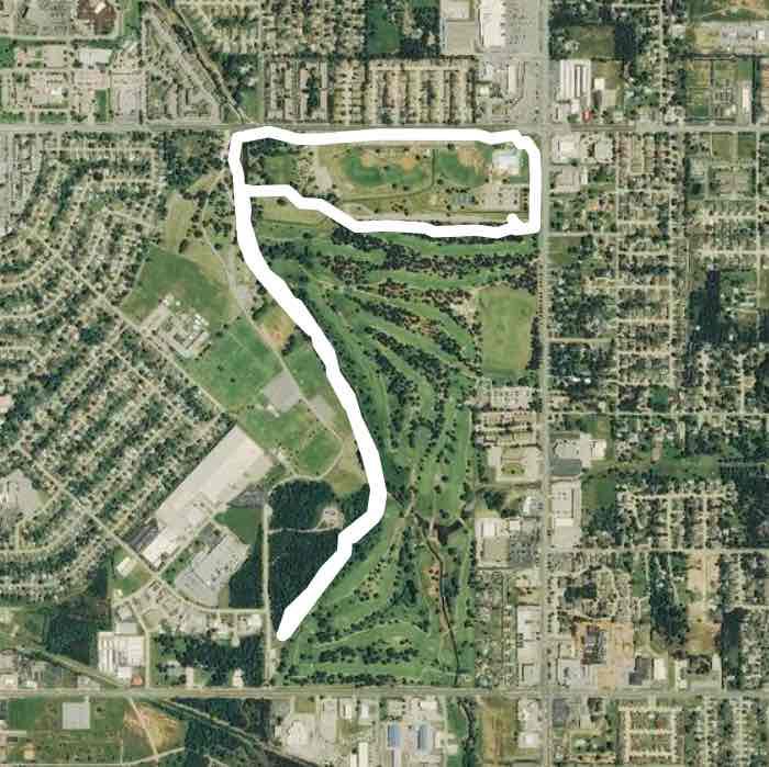 MWC Park walking route map in Midwest City