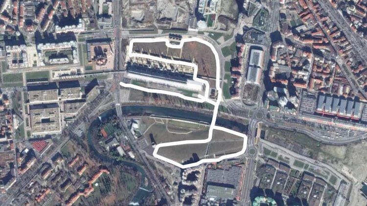 Parco dora walking route map in Torino, provincia di Torino, Italia