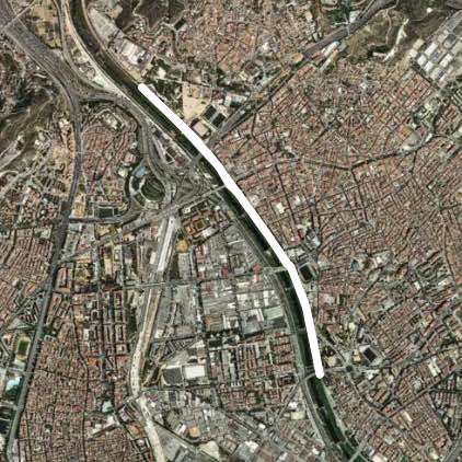 Rio route walking route map in Santa Coloma de Gramenet