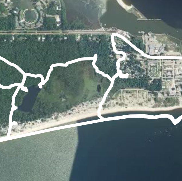 Dauphin Island & Bird Sanctuary walking route map in Gulf Shores
