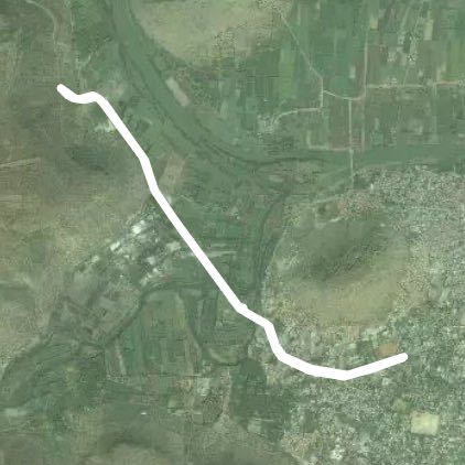 Court circle to falls road Gokak walking route map in Gokak