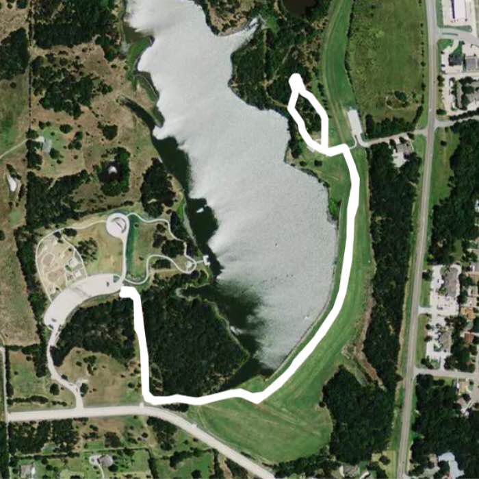 Pecan Grove walking route map in Sherman