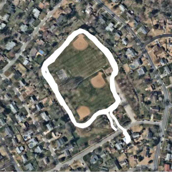 Buckingham Park walking route map in Gambrills