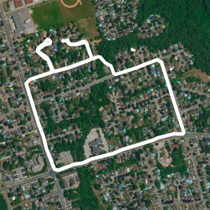 Baker court - kewatin - hwy 2 walking route map in Courtice